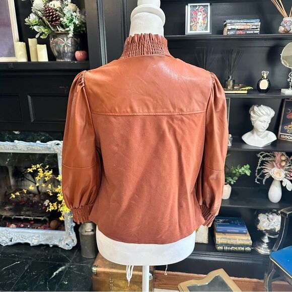 Faux-Leather Mock-Neck Top by INC International Concepts Size M - Picture 11 of 13